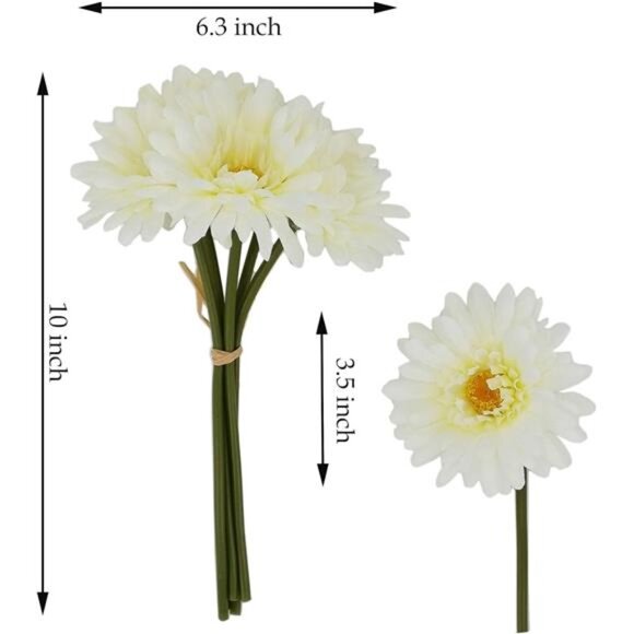 Artificial African Daisies Flowers African Daisy Silk Flowers Artificial Gerbera - Picture 6 of 7